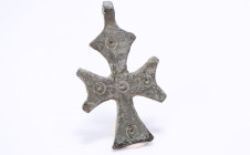 Early Medieval Silvered Pilgrim  Cross Pendant 
10th -12th Century AD