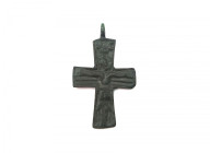 Pilgrim -Holy Land Bronze Cross Pendant 12th-13en  Century AD