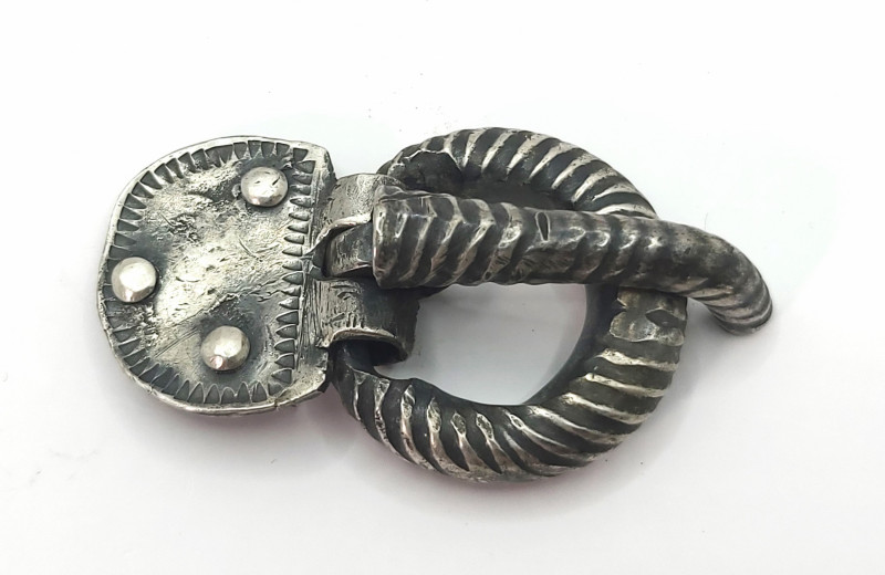 Pre-Viking Silver Ribbed Buckle with Plate. 6th-7th Century AD
A substantial si...