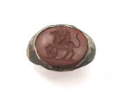 Roman Silver Ring with Griffin  
1st Century  AD