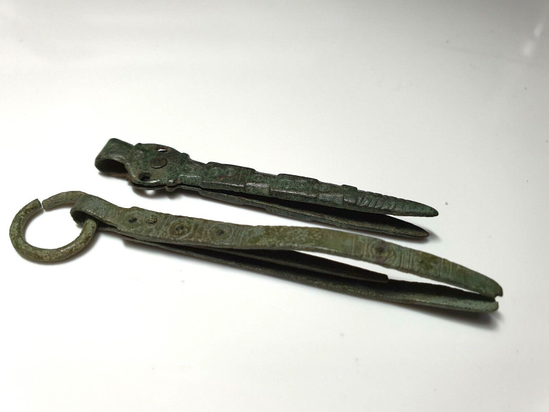 Roman Bronze  Pair of Tweezers 1st, 3rd  Century AD
A pair of Roman bronze twee...