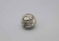 Julius Caesar AR Denarius. 49-48 BC. Elephant