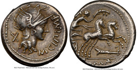 M. Cipius M. f. (ca. 115-114 BC). AR denarius (17mm, 3.94 gm, 4h). NGC Choice XF 4/5 - 4/5. Rome. M•CIPI•M•F, head of Roma right wearing pendant earri...