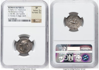 C. Fabius C. f. Hadrianus (ca. 102 BC). AR denarius (20mm, 3.92 gm, 7h). NGC XF 5/5 - 5/5. Rome. EX•A•PV, turreted, veiled, and draped bust of Cybele ...