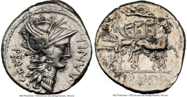 L. Cornelius Sulla, as Imperator (ca. 82 BC), and L. Manlius Torquatus, as Proquaestor. AR denarius (19mm, 3.97 gm, 7h). NGC Choice VF 5/5 - 2/5, brus...