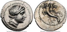 L. Cornelius Sulla, as Imperator (ca. 82 BC), and L. Manlius Torquatus, as Proquaestor. AR denarius (19mm, 3.78 gm, 11h). NGC Choice XF 5/5 - 2/5, bru...