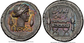 L. Furius Cn.f. Brocchus (ca. 63 BC). AR denarius (19mm, 5h). NGC Choice VF. Rome. III-VIR / BROCCHI, draped bust of Ceres right, wearing grain wreath...