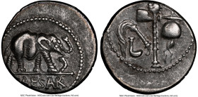 Julius Caesar, as Dictator (49-44 BC). AR denarius (18mm, 3.80 gm, 4h). NGC XF 4/5 - 4/5. Military mint traveling with Caesar in northern Italy, ca. 4...