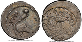 Mn. Cordius Rufus (ca. 46 BC). AR denarius (19mm, 4.03 gm, 2h). NGC Choice VF 4/5 - 5/5. Rome. RVFVS, crested Corinthian helmet right surmounted by an...