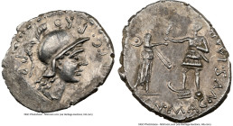 Cnaeus Pompeius Junior (46-45 BC). AR denarius (20mm, 3.81 gm, 5h). NGC AU 3/5 - 4/5. Uncertain mint in Spain (Corduba), summer 46 BC-spring 45 BC. M•...