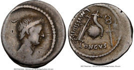 Divus Julius Caesar (49-44 BC), with L. Mussidius Longus, as Moneyer. AR denarius (18mm, 3.93 gm, 2h). NGC Choice Fine 4/5 - 2/5, bankers marks. Rome,...