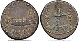 Marc Antony, as Triumvir and Imperator (43-30 BC). AR denarius (16mm, 3.73 gm, 6h). NGC Choice XF 4/5 - 4/5. Legionary issue, mint moving with Antony ...
