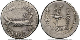 Marc Antony, as Triumvir and Imperator (43-30 BC). AR denarius (17mm, 3.63 gm, 5h). NGC Choice VF 4/5 - 4/5. Legionary issue, mint moving with Antony ...