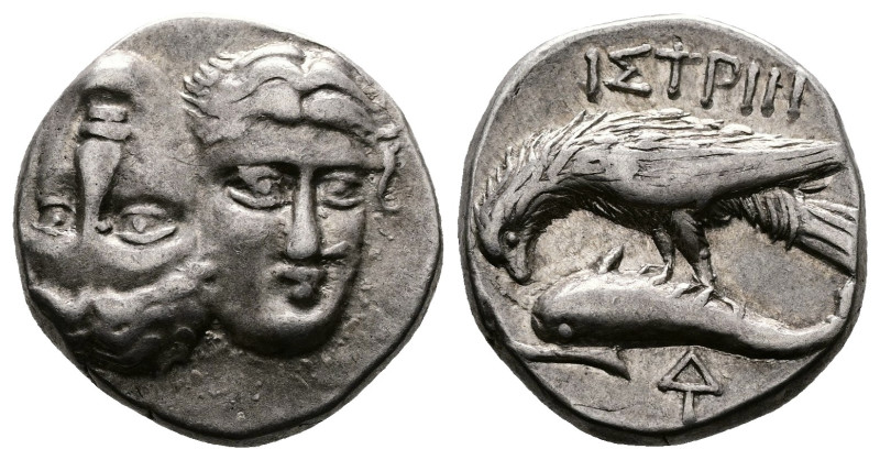 Moesia. Istros. 4th. Century BC. AR Drachm (16 mm, 5,85 g.) Facing male heads, t...