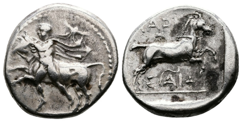 Thessaly, Larissa. Circa 440-400 BC. AR Drachm (19 mm, 5,91 g.). Thessalos, with...