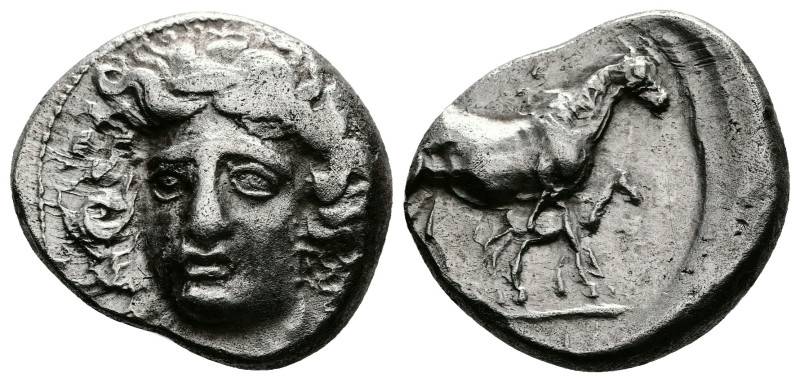 Thessaly, Larissa. Circa 380-365 BC. AR Drachm (18mm, 6.05 g.). Head of the nymp...