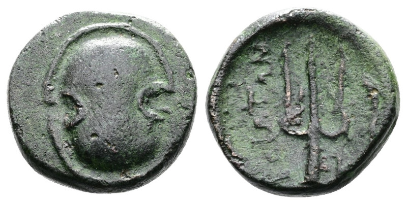 Boeotia, Federal Coinage. Circa 338 - 300 BC. AE (13,8 mm, 2.84 g.). Thebes. Boi...