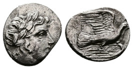 Peloponnesos. Sikyonia, Sikyon. Circa 360s-c. 330s/320 BC. AR Obol (11mm, 0.77 g.). Laureate head of Apollo to right, his hair falling in locks down t...