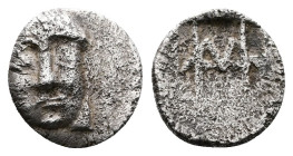 Ionia, Kolophon. Circa 450-410 BC. AR Hemiobol (9mm, 0.46 g.). Persic standard. Facing head of Apollo. Rev. Monogram or mark of value. Milne, Colophon...