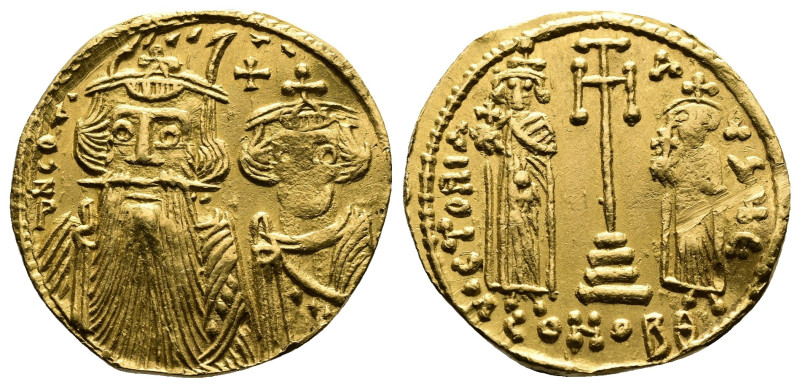 Constans II 641-668 AD. AV Solidus (19,6 mm, 4,32 g.) Constantinople, ca. 662-66...