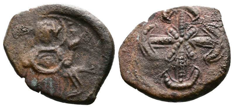 Empire of Nicaea, uncertain emperor. AE Tetarteron (19mm, 1,84 g.). Mary, standi...