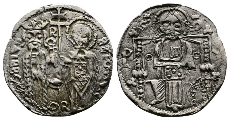 Stefan Uros III Decanski, 1321-1331 AD. AR Denar (Grosso), (19mm, 1,28 g.). STEF...