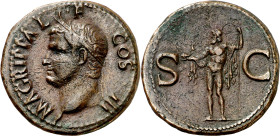 (37-41 d.C.). Agripa. As. (Spink 1812) (Co. 3) (RIC. 58, de Calígula). 11,32 g. MBC+.