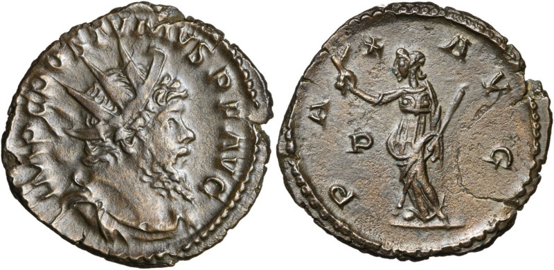 (265-268 d.C.). Póstumo. Antoniniano. (Spink 10967) (S. 215c) (RIC. 318). Grieta...