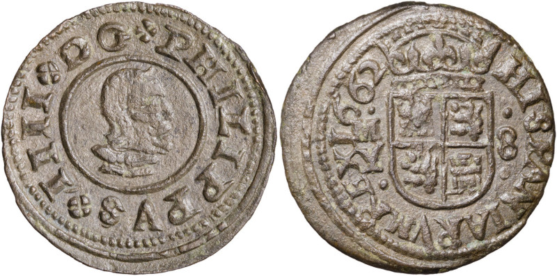 1662. Felipe IV. M (Madrid). Y. 8 maravedís. (AC. 363). 2,30 g. MBC+.