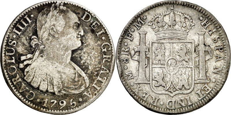 1795. Carlos IV. México. FM. 8 reales. (AC. 958). 26,42 g. BC+.