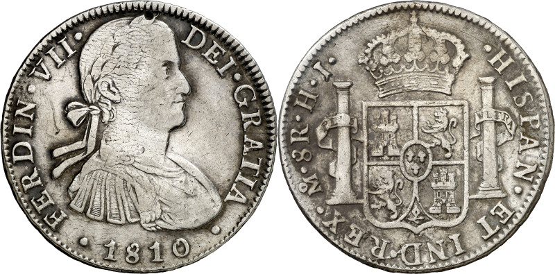 1810. Fernando VII. México. HJ. 8 reales. (AC. 1314). Busto imaginario. 26,74 g....