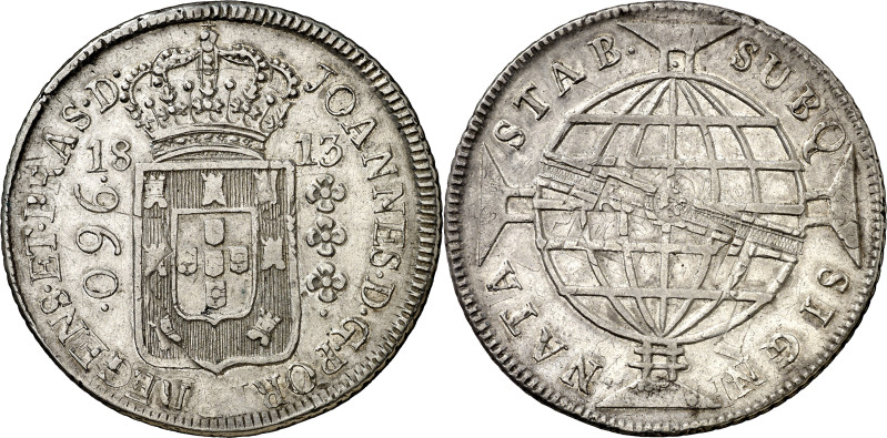 Brasil. 1813. Juan, Príncipe Regente. R (Río). 960 reis. (KM. 307.3). Acuñada so...