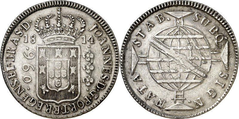 Brasil. 1814. Juan, Príncipe Regente. (Bahía). 960 reis. (KM. 307.1). Acuñada so...