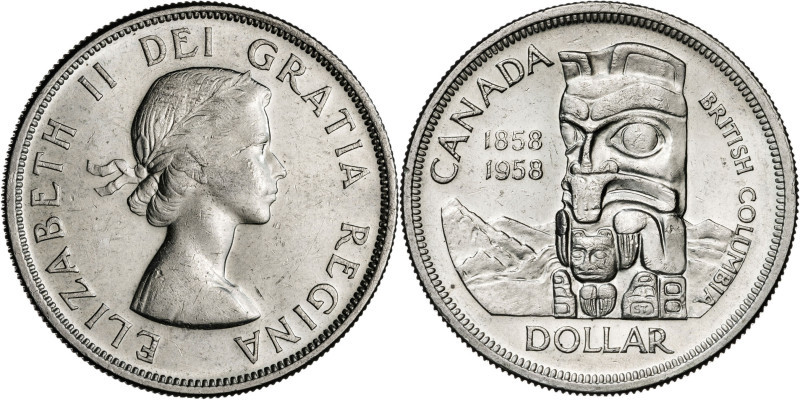 Canadá. 1958. Isabel II. 1 dólar. (KM. 55). Columbia británica. AG. 23,17 g. EBC...