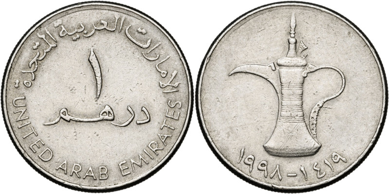 Emiratos Árabes Unidos. AH 1419 (1998). 1 dirham. (KM. 6.2). CU-NI. 6,34 g. MBC+...