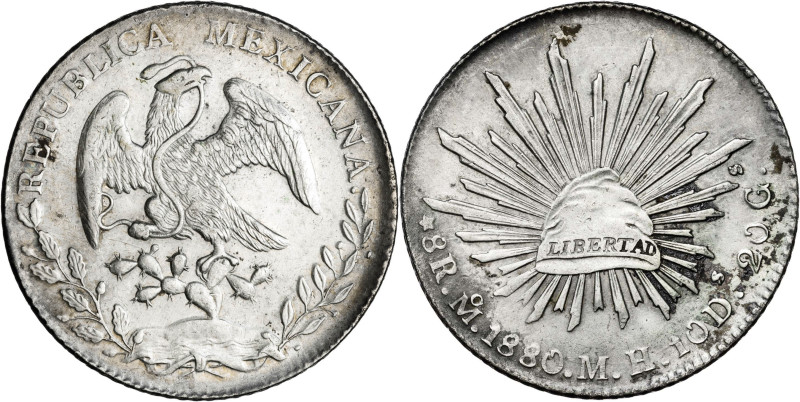 México. 1880. México. MH. 8 reales. (KM. 377.10). AG. 26,89 g. MBC+.