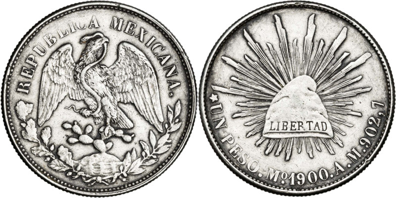 México. 1900. México. AM. 1 peso. (KM. 409.2). AG. 27,12 g. MBC-/MBC.