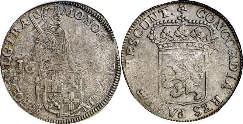 Países Bajos. Utrecht. 1695. 1 ducado. (KM. 65). En cápsula de la NGC como AU De...