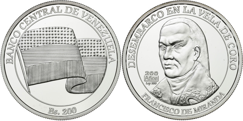 Venezuela. 2010. 200 bolívares. (KM. 97). Desembarco en la Vela de Coro. Francis...