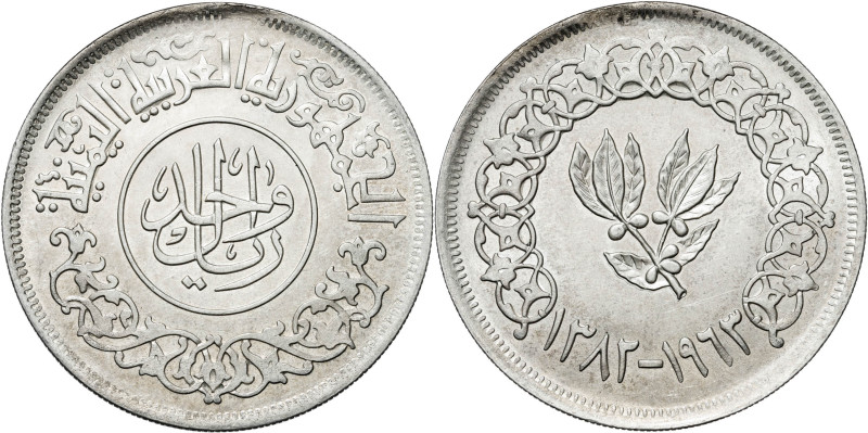 Yemen. AH 1382/1963. 1 riyal. (KM. 31). AG. 19,59 g. EBC-.