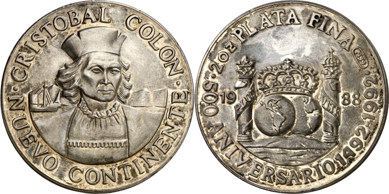 1988. V Centenario - Cristóbal Colón. Plata. 62,17 g. Ø45 mm. EBC+.