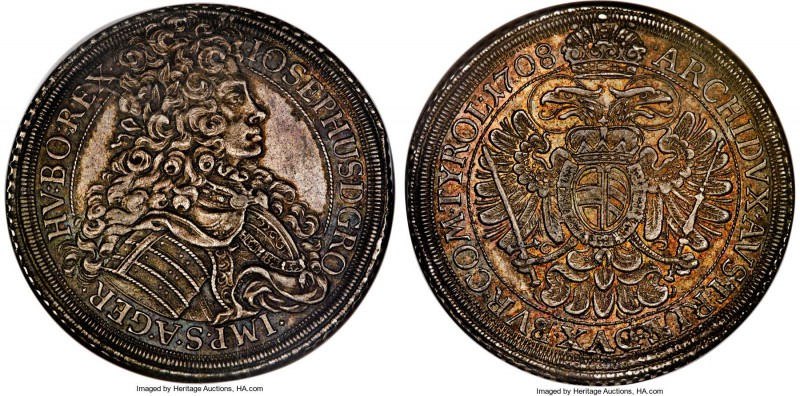 Joseph I Taler 1708-IMH MS64 NGC, Vienna mint, KM1444, Dav-1013. A scarce type i...