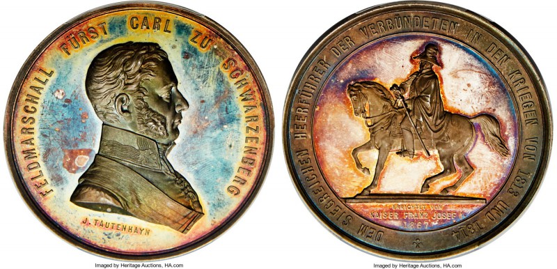 Franz Joseph I silver Specimen Medal 1867 SP64 PCGS, Hauser-224, Wurzbach-2244, ...