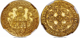 Brabant. Jeanne & Wenceslas (1355-1406) gold Pieter d'or ND (1375-83) MS62 NGC, Louvain mint, Fr-11, Delm-45. 4.09gm. +WЄnCЄLΛVS : ? : IOhΛnΛ x | x DЄ...