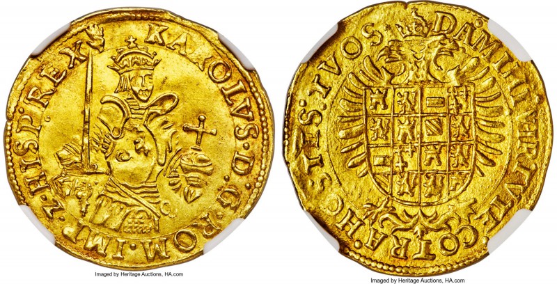 Brabant. Charles V (1506-1555) gold Real d'or ND (1546-1556) MS63 NGC, Antwerp m...