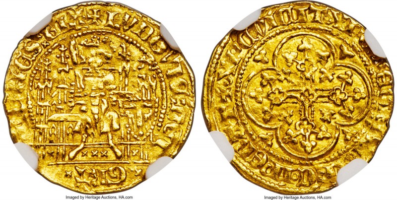 Flanders. Louis II de Mâle (1346-84) gold 1/4 Chaise d'or à l'aigle ND (1352-53)...