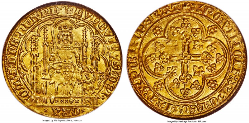 Flanders. Louis II de Mâle (1346-1384) gold Chaise d'or au lion ND (1369-1384) M...