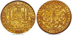 Flanders. Louis II de Mâle (1346-1384) gold Chaise d'or au lion ND (1369-1384) MS63 NGC, Ghent or Malines mint, Fr-163 (not Fr-152 as noted on label),...