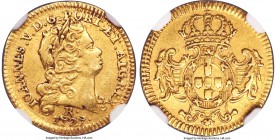 João V gold 800 Reis 1727-R XF45 NGC, Rio de Janeiro mint, KM121, Fr-44. An exceptionally rare Rio de Janeiro minted issue. This is the only example c...
