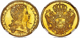 João V gold 12800 Reis 1732-M AU58 NGC, Minas Gerais mint, KM139, Fr-55, LMB-O288. An incredible near-mint example of this sought-after gold type, pre...